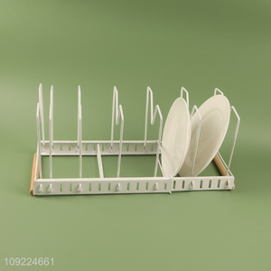 High Quality Stainless Steel Dish Drying Rack Metal Wire Pot Lid Holder