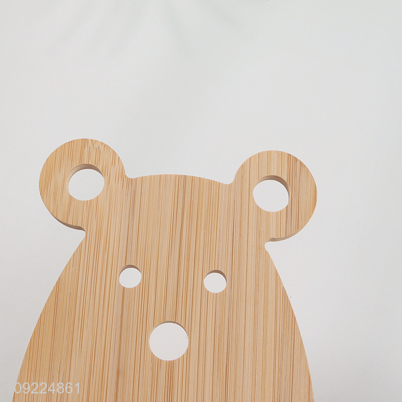 Good Quality Cute Bear Shaped Bamboo Mobile Phone Holder for Desk
