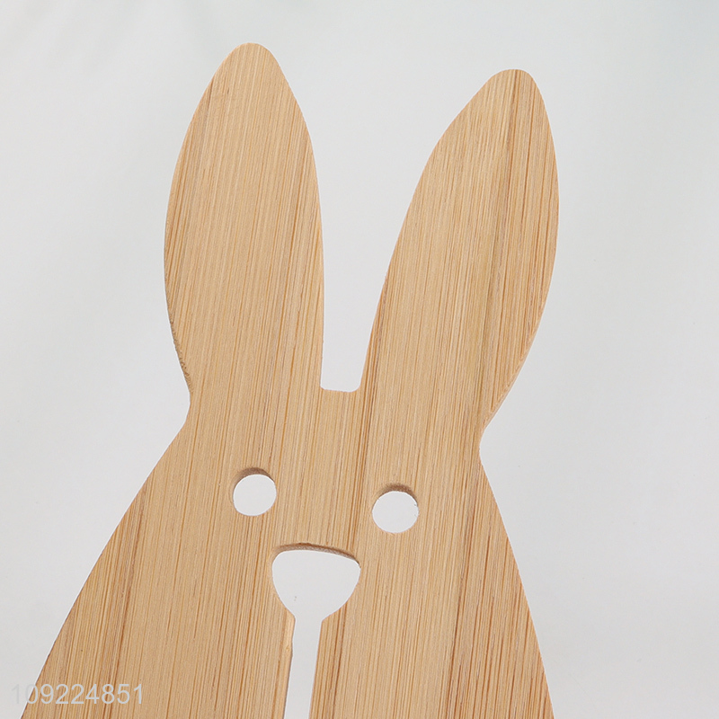 New Arrival Cute Rabbit Shaped Bamboo Mobile Phone Holder Tablet Stand