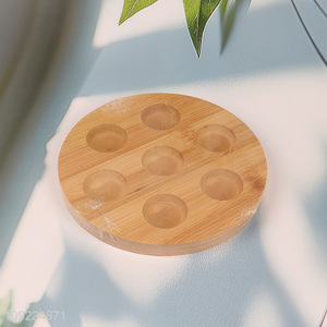 Online Wholesale Round Bamboo Egg Serving Tray Egg Holder for Kitchen