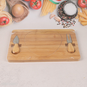 Good Quality Bamboo Cheese Board And Cheese Knife Set for Baby Shower