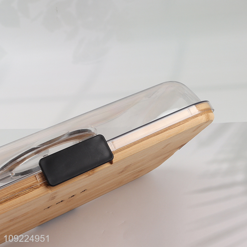 High Quality Portable Bamboo Charcuterie Board with Clear Lid for Picnic