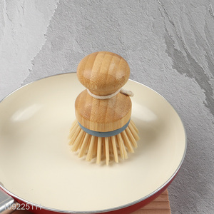 High Quality Mini Pot Dish Scrub Brush Bamboo Palm Brush for Kitchen