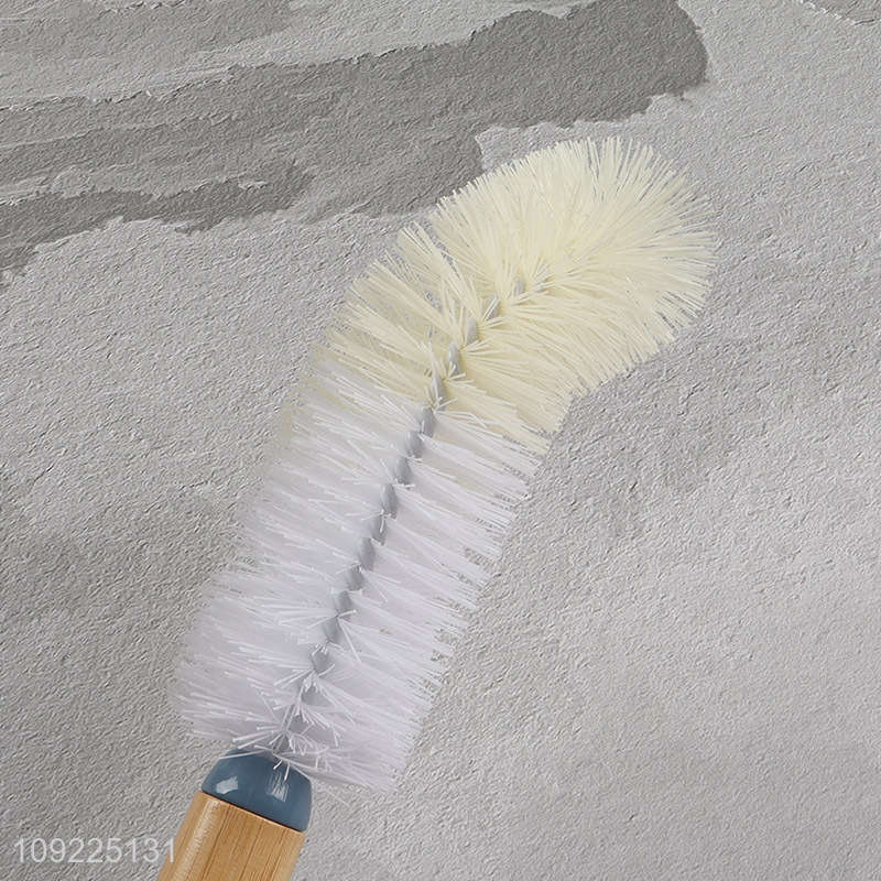 High Quality Bamboo Handle Bottle Brush for Cleaning Water Bottles Mugs