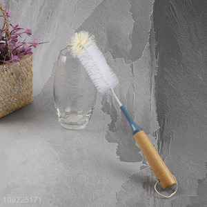 Wholesale Bamboo Handle Bottle Brush for Cleaning Water Bottles Glass Vases