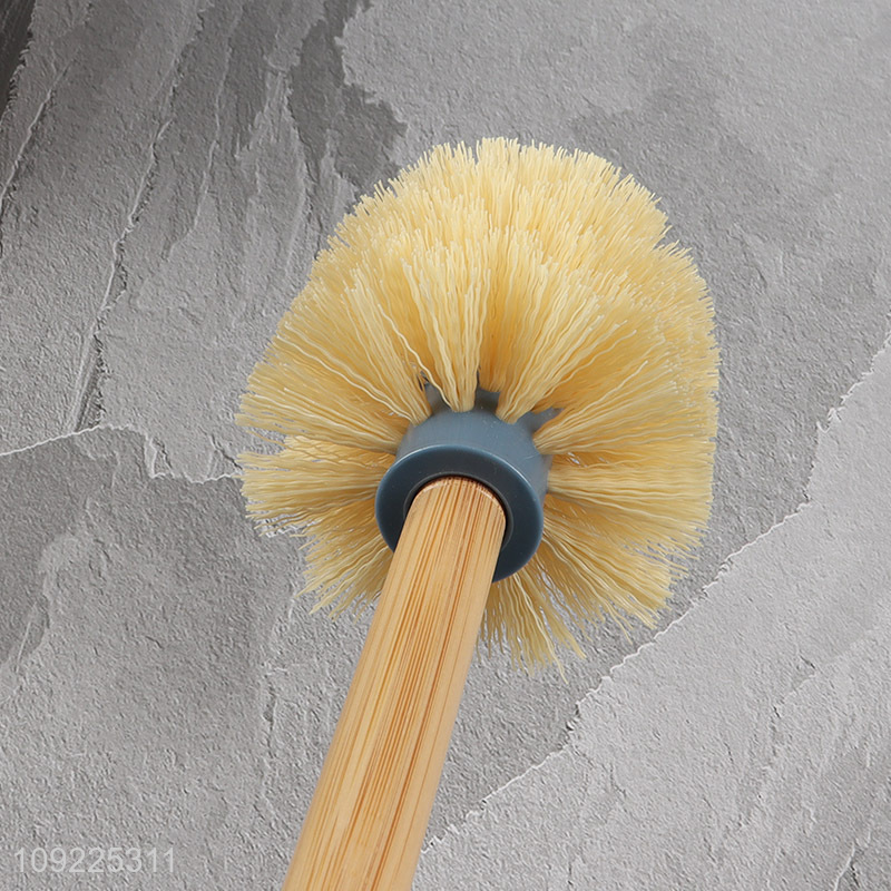 New Product Plastic Toilet Brush Toilet Cleaner Brush with Bamboo Handle