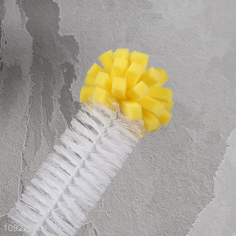 Factory Supply Wooden Handle Sponge Bottle Brush for Cleaning Beer Wine