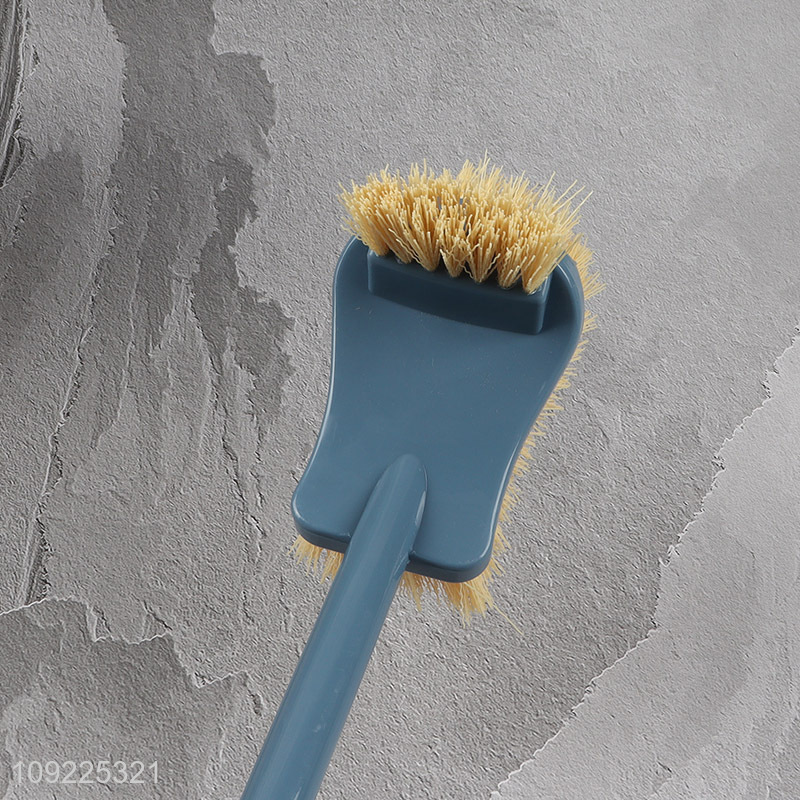 Wholesale Bathroom Accessories Double Sided Toilet Brush with Wooden Handle