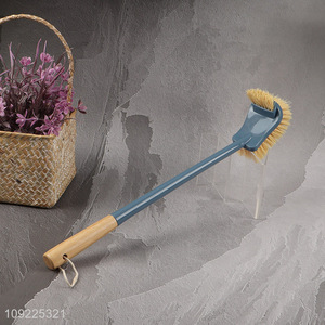 Wholesale Bathroom Accessories Double Sided Toilet Brush with Wooden Handle