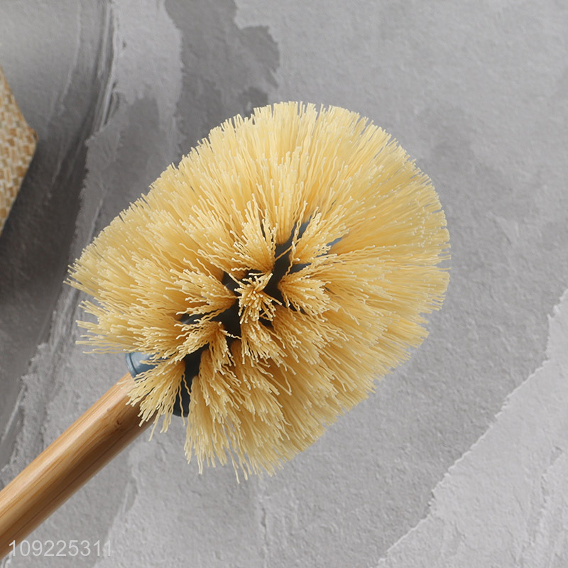New Product Plastic Toilet Brush Toilet Cleaner Brush with Bamboo Handle