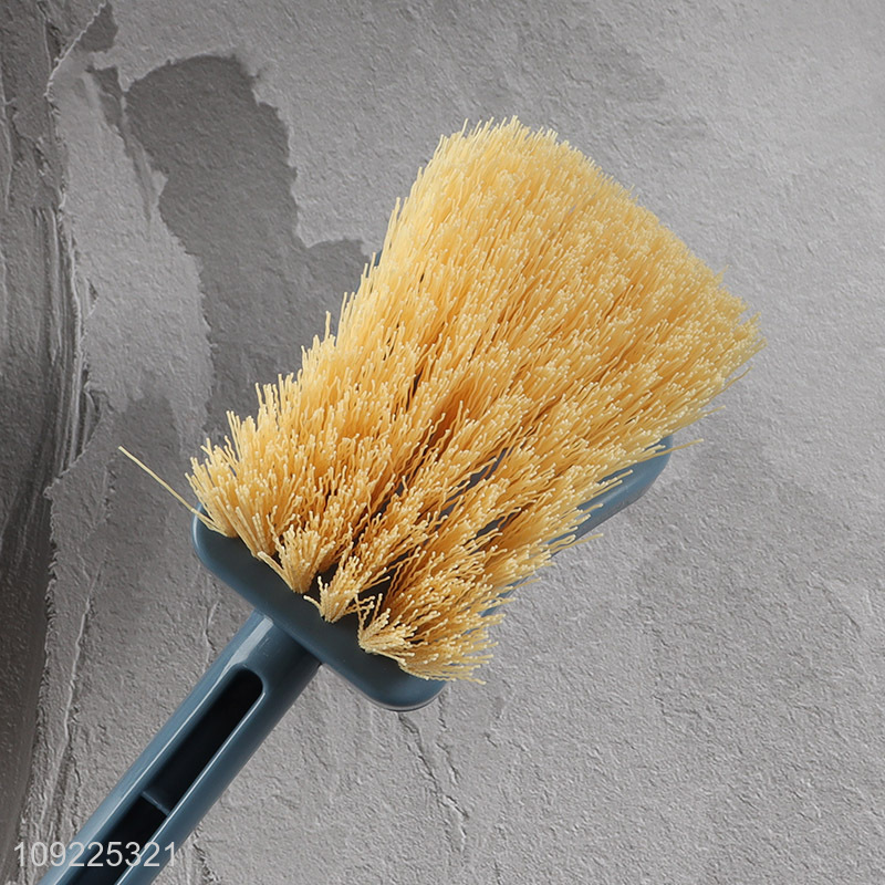 Wholesale Bathroom Accessories Double Sided Toilet Brush with Wooden Handle