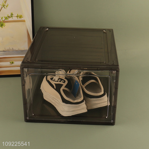 Yiwu market plastic household shoes box shoes storage box with lid