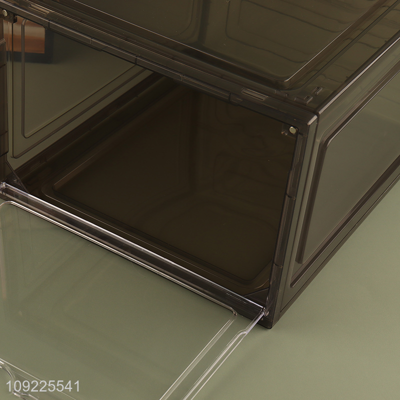 Yiwu market plastic household shoes box shoes storage box with lid