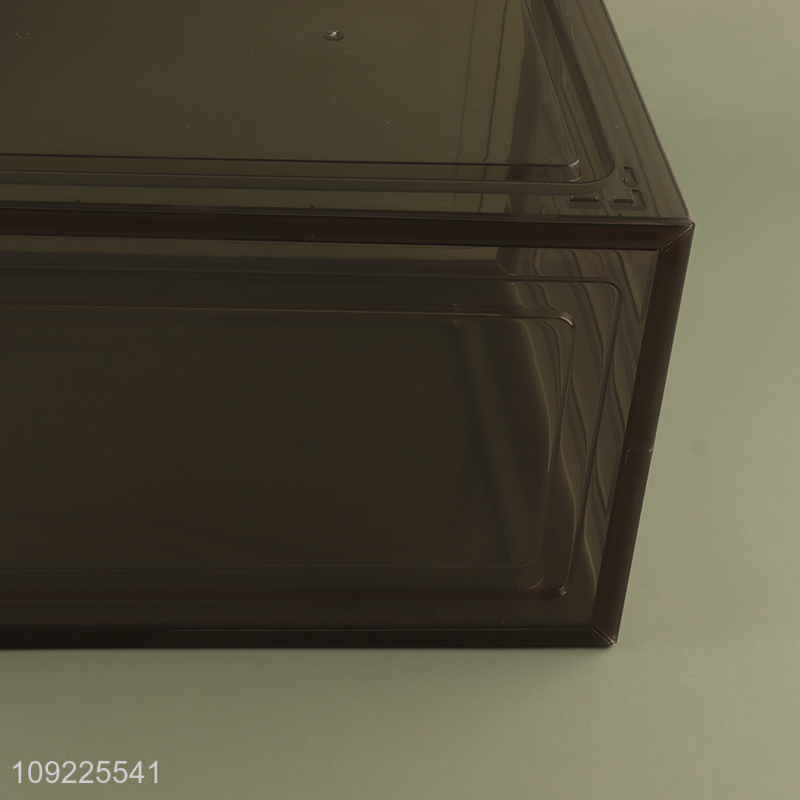 Yiwu market plastic household shoes box shoes storage box with lid