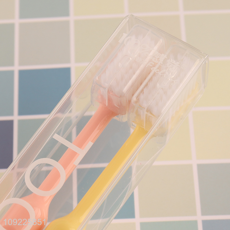 Top products 2pcs adult soft bristle tooth cleaning toothbrush