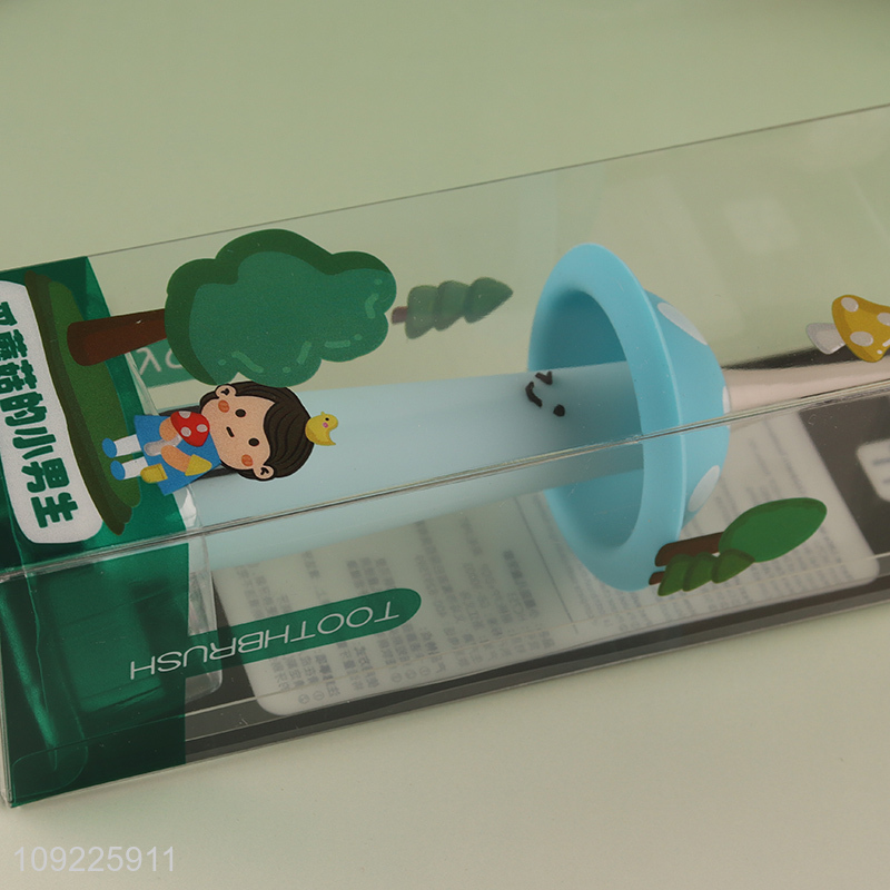 Best sale cartoon mushroom shape children tooth cleaning toothbrush