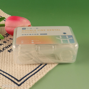 Good sale 50pcs oral care double line dental flossers wholesale