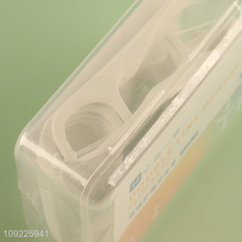 Good sale 50pcs oral care double line dental flossers wholesale