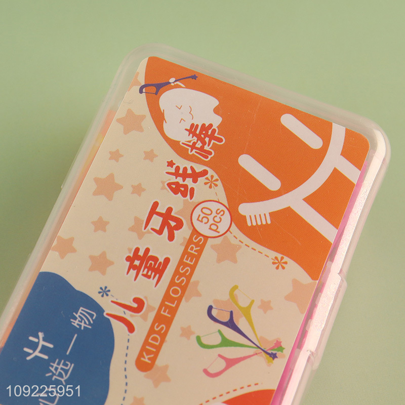 Online wholesale 50pcs oral care children dental flossers