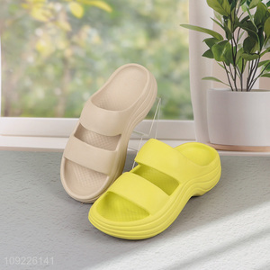 New Product Thick Solded EVA Slippers Platform Beach Slippers for Women