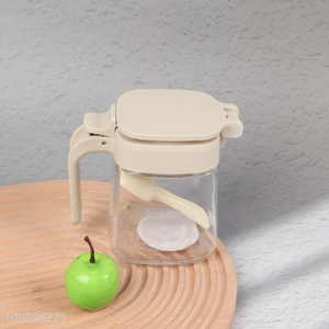 New Product Glass Spice Jar Glass Seasoning Container with Spoon