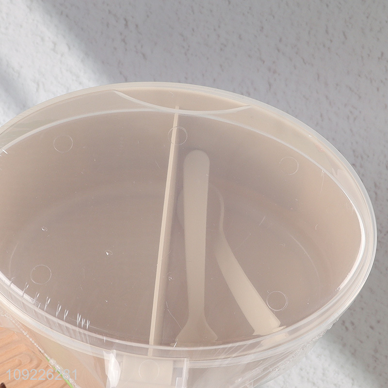 Wholesale 2-Compartment Plastic Spice Box Seasoning Container with 2 Spoons