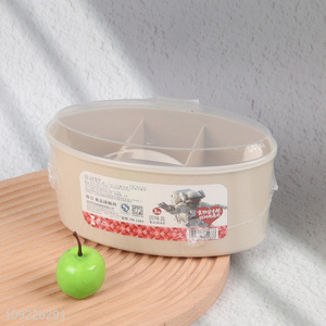 New Product 3-Compartment Plastic Seasoning Box With 2 Spoons for Cooking