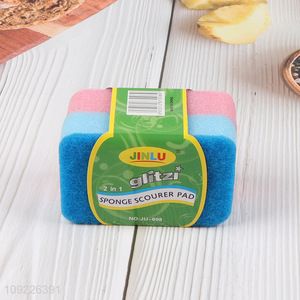 Hot Selling 2PCS Non-Scratch Kitchen Sponges for Washing Dishes Pots