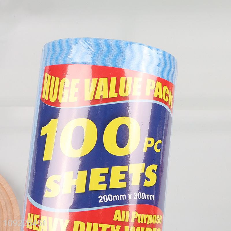 New Arrival 100 Sheets Ultra Absorbent Non-Woven Cleaning Cloths Kitchen Towel Roll