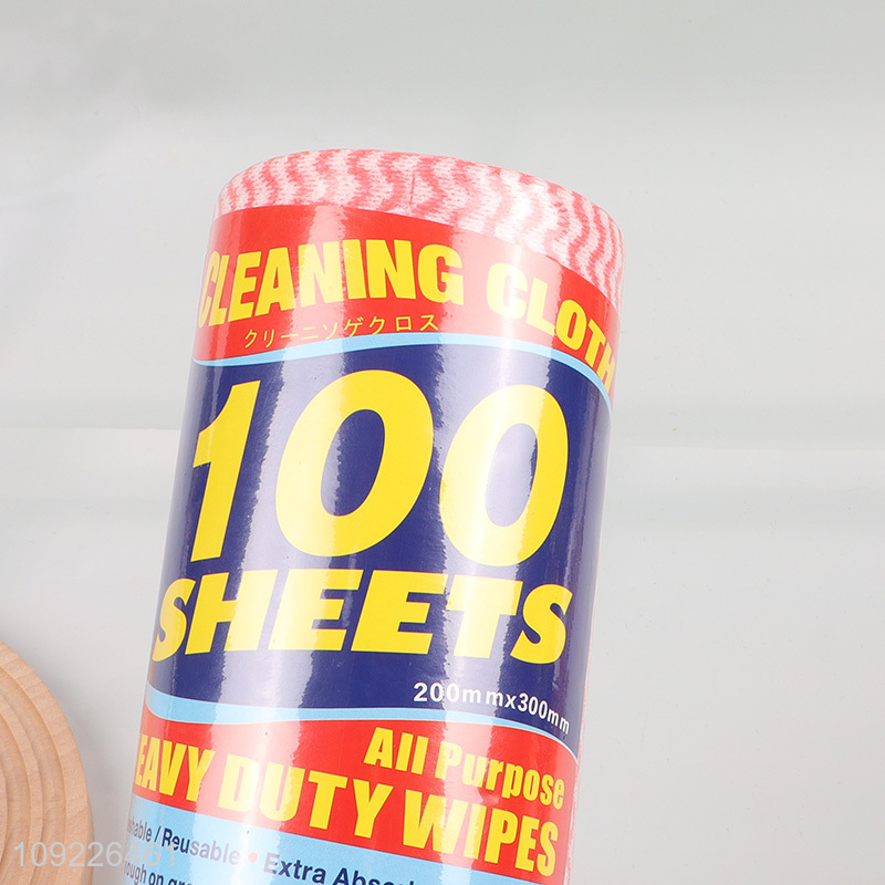 Hot Selling 100 Sheets Non-Woven Dish Cloths Disposable Cleaning Cloths for Kitchen