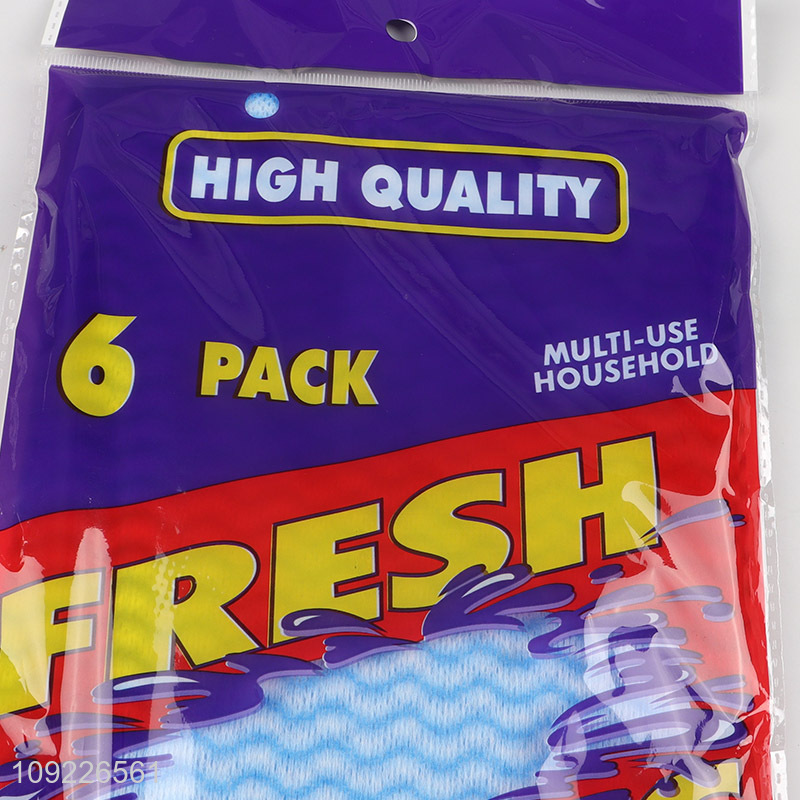 New Product 6 Pieces Non-Woven Cleaning Cloths Ultra Absorbent Kitchen Dish Towels