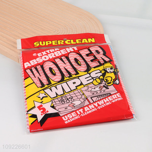 Good Quality 5 Pieces All Purpose Kitchen Wipes Disposable Nonwoven Cleaning Cloths