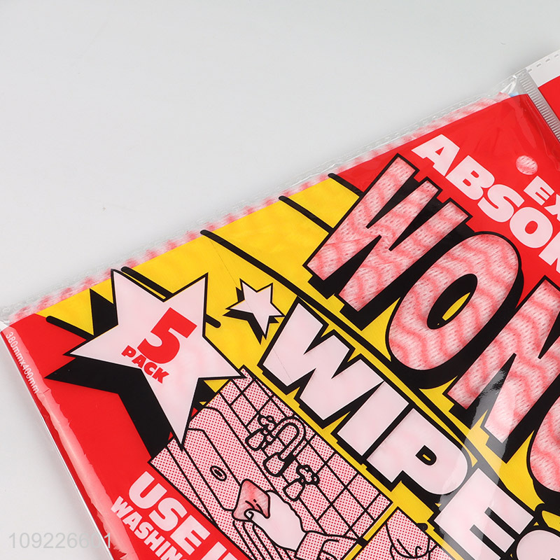 Good Quality 5 Pieces All Purpose Kitchen Wipes Disposable Nonwoven Cleaning Cloths