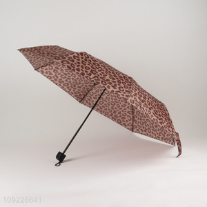 New Arrival Leopard Print Umbrella Foldable Windproof Umbrella For Women