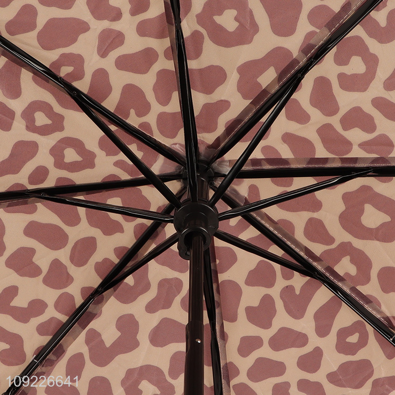 New Arrival Leopard Print Umbrella Foldable Windproof Umbrella For Women