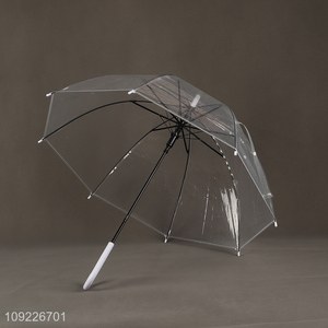 Factory Supply Transparent Clear Umbrella Manual Open Umbrella for Women