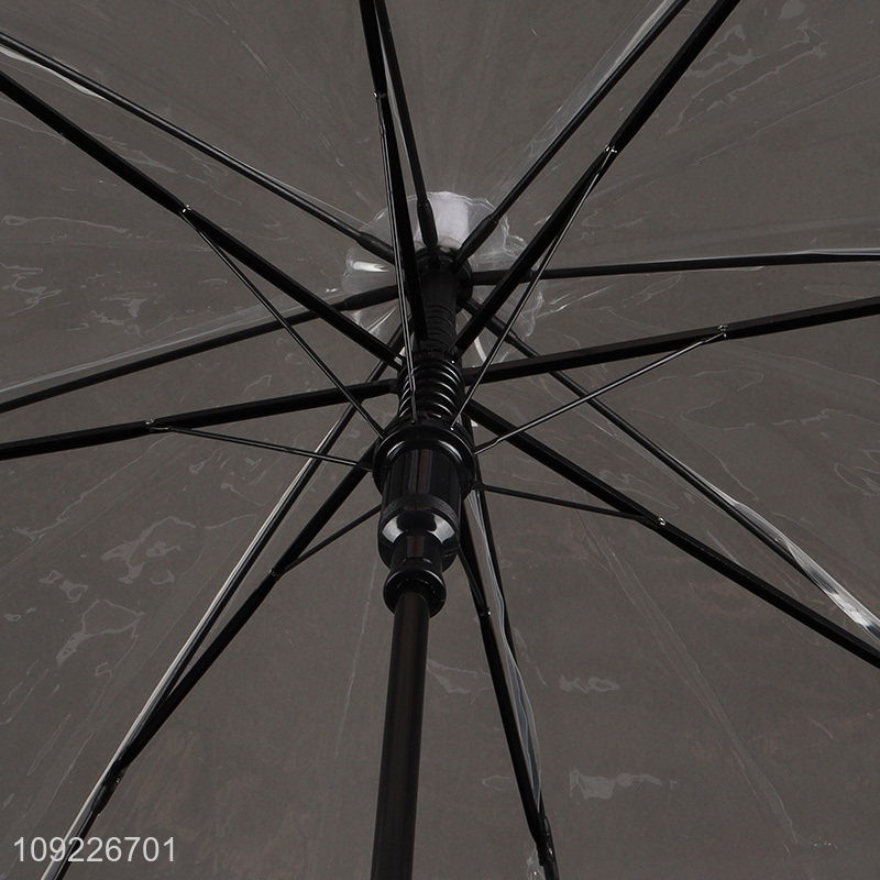Factory Supply Transparent Clear Umbrella Manual Open Umbrella for Women