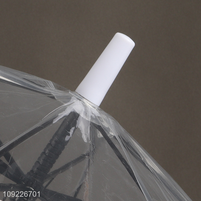 Factory Supply Transparent Clear Umbrella Manual Open Umbrella for Women
