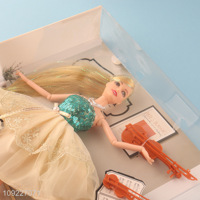 Good quality 11inch kids girls fashion princess beauty dress doll toys for gifts