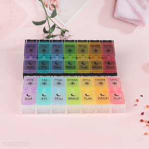 Factory Supply Travel Pill Organizer 2 Times A Day Weekly Pill Case