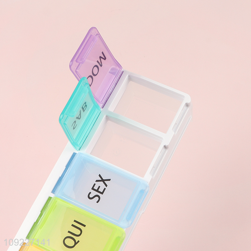 China Imports 7-Day Pill Organizer Box Portable Travel Pill Case