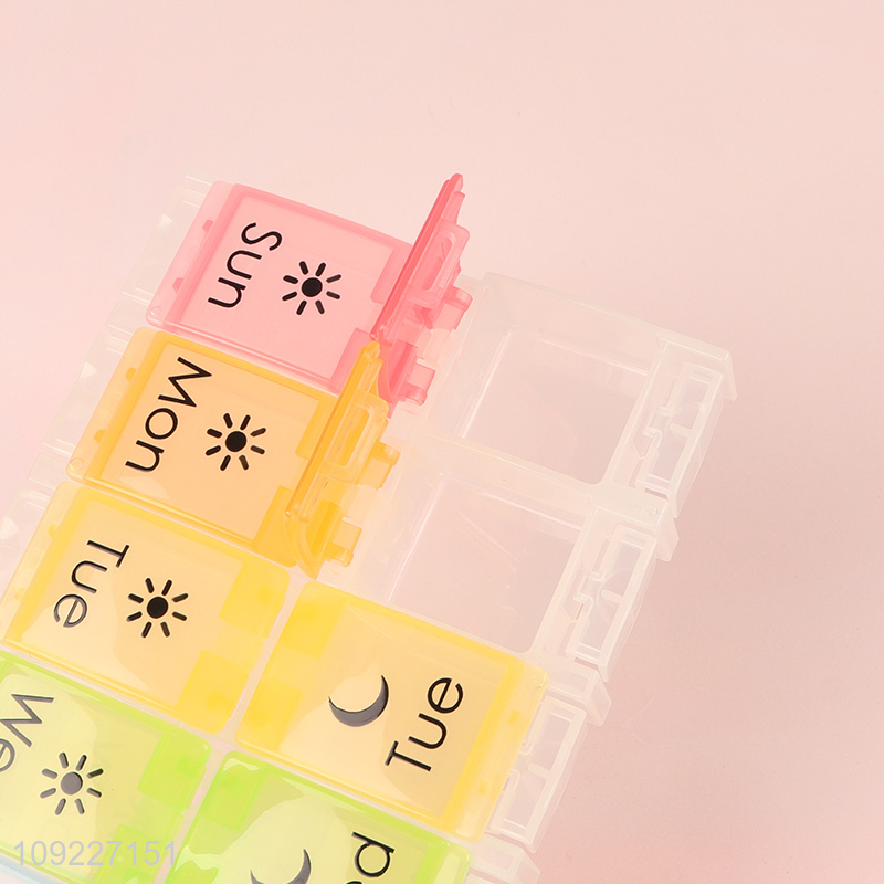 Factory Supply Travel Pill Organizer 2 Times A Day Weekly Pill Case