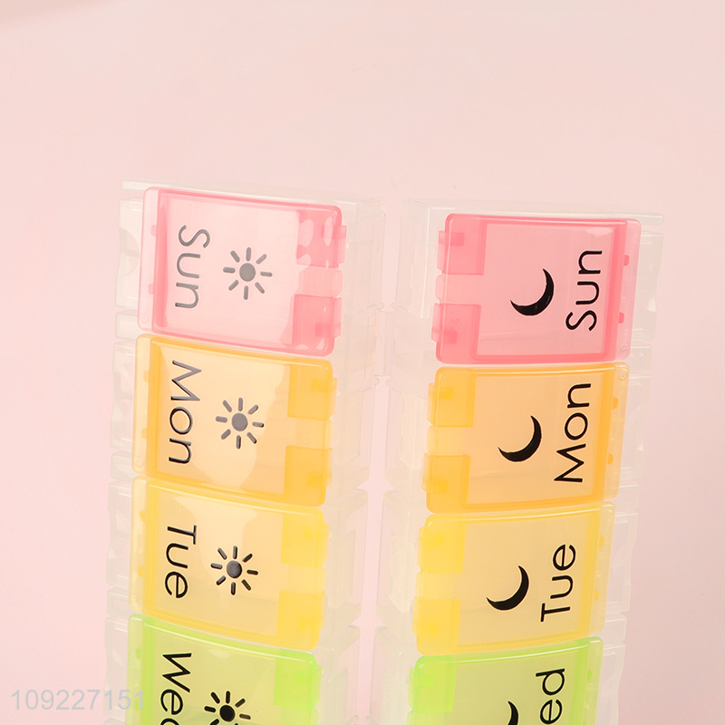 Factory Supply Travel Pill Organizer 2 Times A Day Weekly Pill Case
