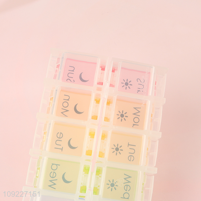 Factory Supply Travel Pill Organizer 2 Times A Day Weekly Pill Case