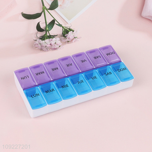 High Quality Travel Pill Organizer 2 Times A Day Weekly Pill Case