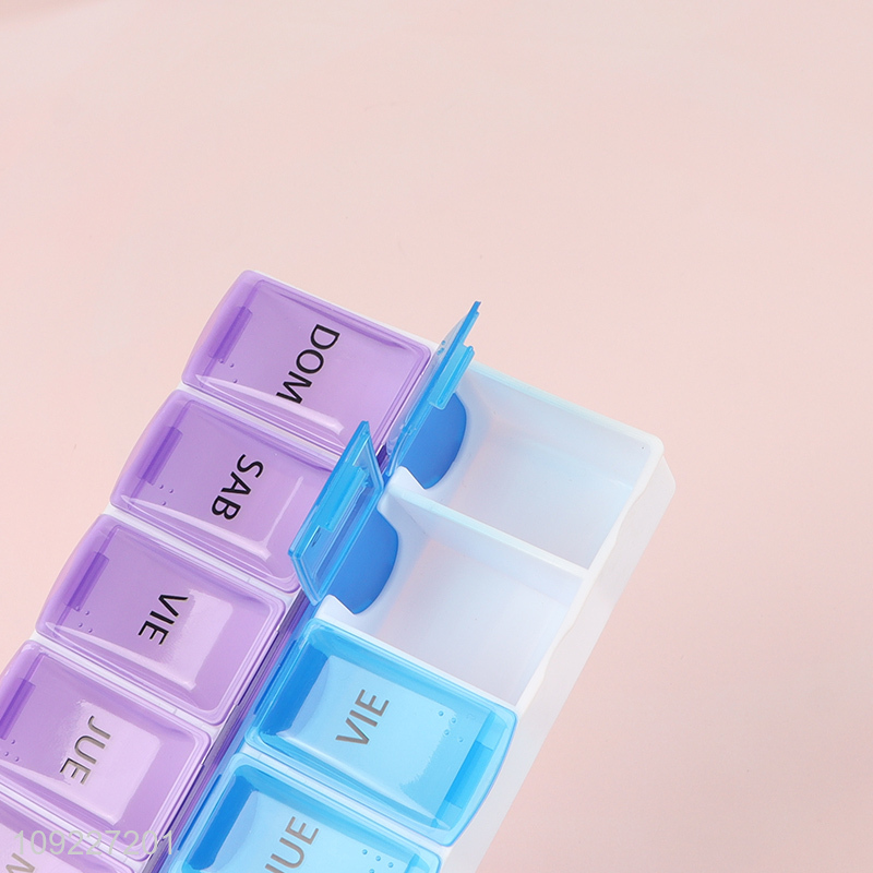 High Quality Travel Pill Organizer 2 Times A Day Weekly Pill Case