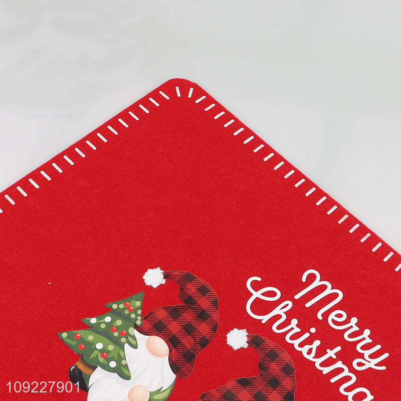 Hot Selling Christmas Felt Place Mats Heat Resistant Washable Table Place Mats