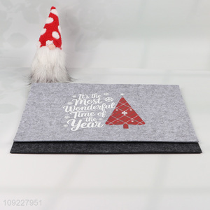 Factory Supply Christmas Felt Place Mats Heat Resistant Dining Table Place Mats