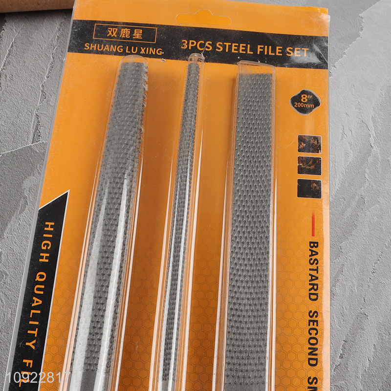 High Quality 3-Piece Metal Hand Rasp Set Carbon Steel Hand File Set
