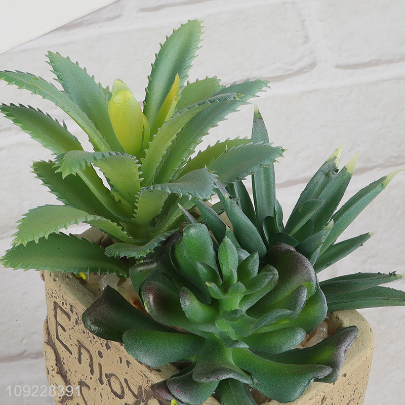 Factory Supply Small Artificial Potted Plants Faux Succulent Plants Fake Plants